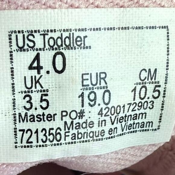 Vans Ward Pink/White Toddler Slip On Sneakers - SZ 4 C - Picture 11 of 11